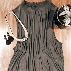 Plus Size Jersey Tank with Mock Neckline